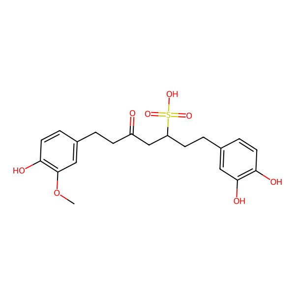 2D Structure of (3R)-1-(3,4-dihydroxyphenyl)-7-(4-hydroxy-3-methoxyphenyl)-5-oxoheptane-3-sulfonic acid