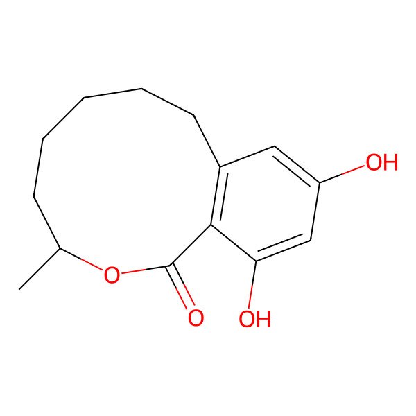 2D Structure of (3R)-10,12-dihydroxy-3-methyl-3,4,5,6,7,8-hexahydro-2-benzoxecin-1-one