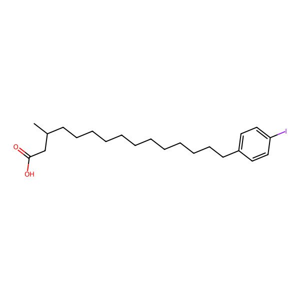 2D Structure of (3R)-15-(4-iodophenyl)-3-methylpentadecanoic acid 2D Structure of (3R)-15-(4-iodophenyl)-3-methylpentadecanoic acid