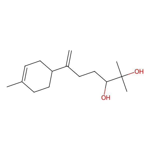 2D Structure of (3R)-2-methyl-6-[(1S)-4-methylcyclohex-3-en-1-yl]hept-6-ene-2,3-diol