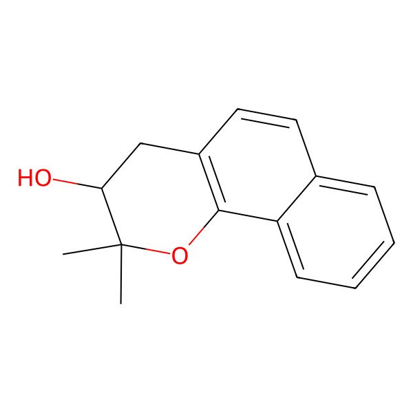 2D Structure of (3R)-2,2-dimethyl-3,4-dihydrobenzo[h]chromen-3-ol