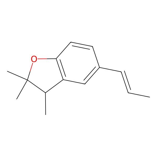 2D Structure of (3R)-2,2,3-trimethyl-5-[(E)-prop-1-enyl]-3H-1-benzofuran