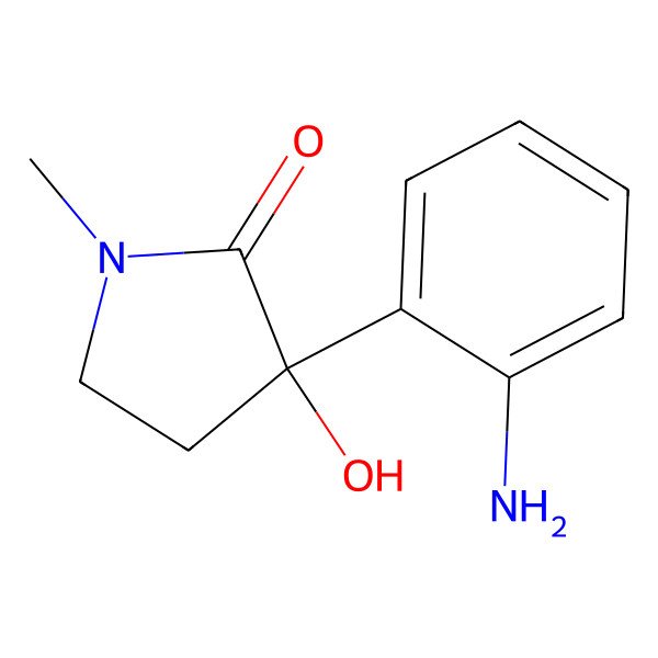 2D Structure of (3R)-3-(2-aminophenyl)-3-hydroxy-1-methylpyrrolidin-2-one