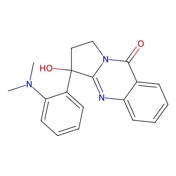 2D Structure of (3R)-3-[2-(dimethylamino)phenyl]-3-hydroxy-1,2-dihydropyrrolo[2,1-b]quinazolin-9-one