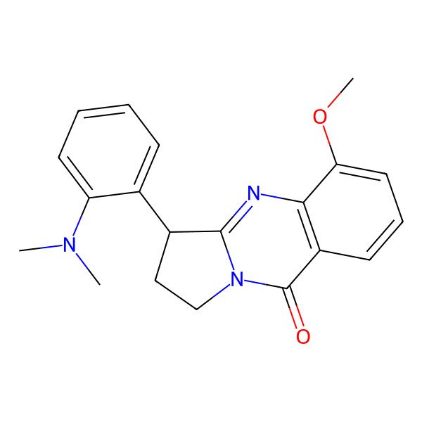 2D Structure of (3R)-3-[2-(dimethylamino)phenyl]-5-methoxy-2,3-dihydro-1H-pyrrolo[2,1-b]quinazolin-9-one