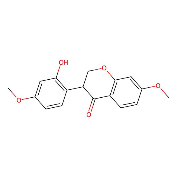 2D Structure of (3R)-3-(2-hydroxy-4-methoxyphenyl)-7-methoxy-2,3-dihydrochromen-4-one