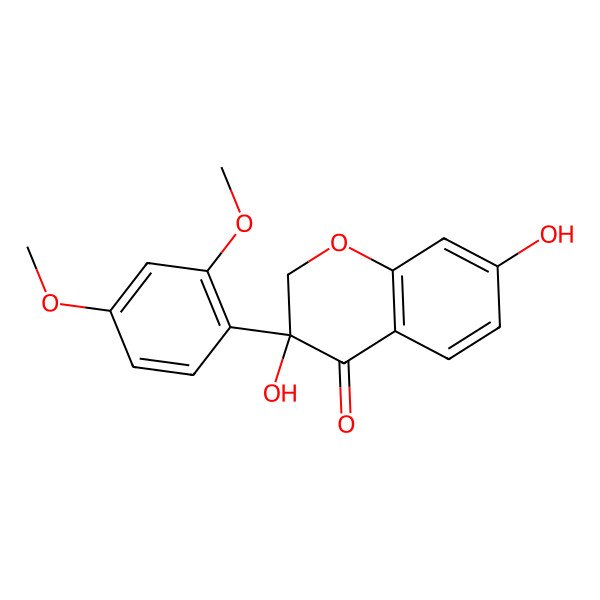 2D Structure of (3R)-3-(2,4-dimethoxyphenyl)-3,7-dihydroxy-2H-chromen-4-one