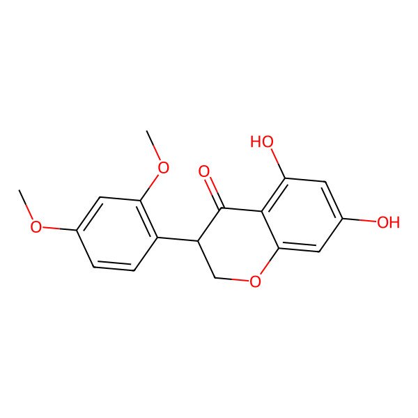 2D Structure of (3R)-3-(2,4-dimethoxyphenyl)-5,7-dihydroxy-2,3-dihydrochromen-4-one