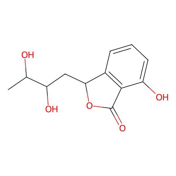 2D Structure of (3R)-3-[(2R,3S)-2,3-dihydroxybutyl]-7-hydroxy-3H-2-benzofuran-1-one