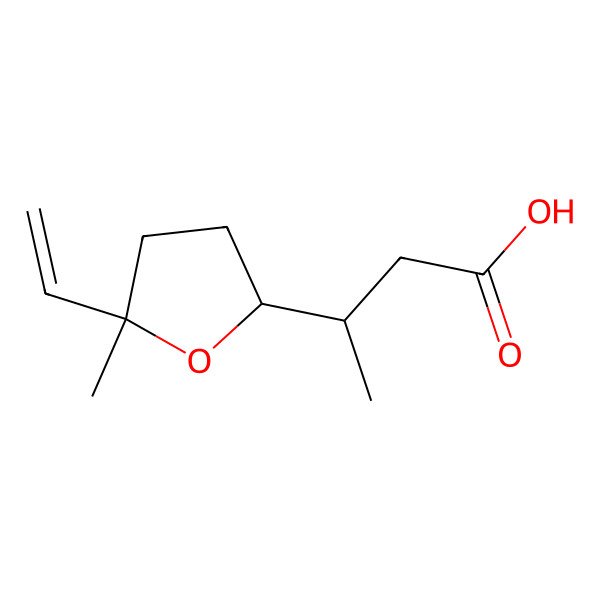 2D Structure of (3R)-3-[(2S,5R)-5-ethenyl-5-methyloxolan-2-yl]butanoic acid
