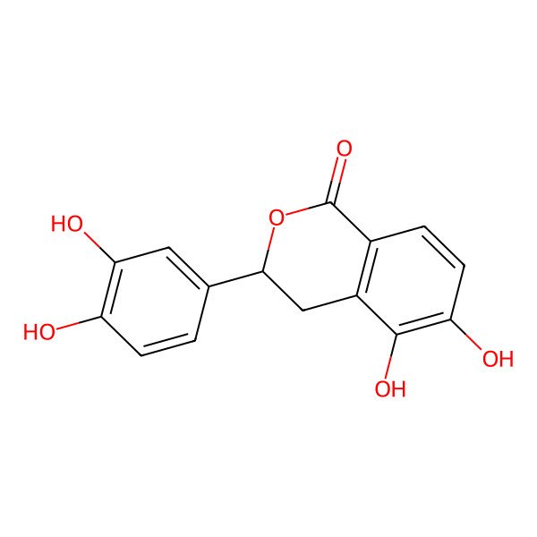 2D Structure of (3R)-3-(3,4-dihydroxyphenyl)-5,6-dihydroxy-3,4-dihydroisochromen-1-one 2D Structure of (3R)-3-(3,4-dihydroxyphenyl)-5,6-dihydroxy-3,4-dihydroisochromen-1-one