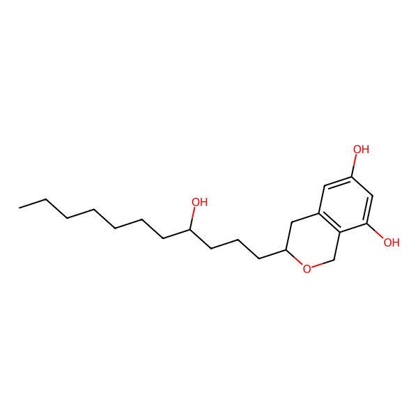 2D Structure of (3R)-3-[(4S)-4-hydroxyundecyl]-3,4-dihydro-1H-isochromene-6,8-diol