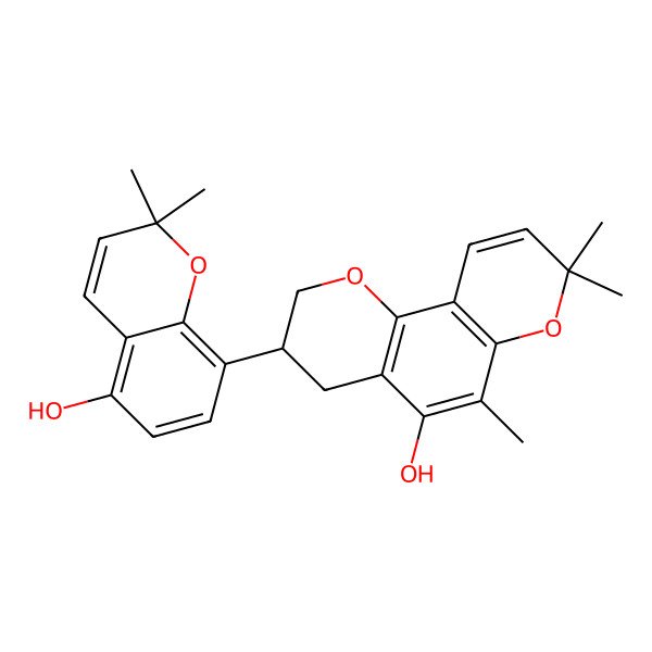 2D Structure of (3R)-3-(5-hydroxy-2,2-dimethylchromen-8-yl)-6,8,8-trimethyl-3,4-dihydro-2H-pyrano[2,3-f]chromen-5-ol