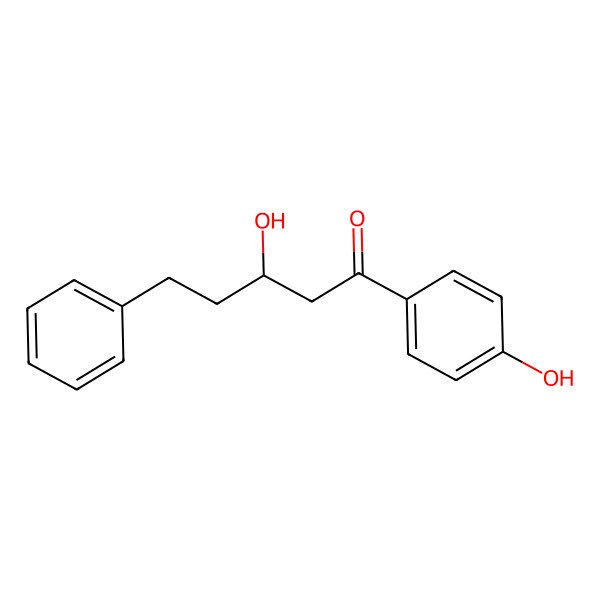 2D Structure of (3R)-3-hydroxy-1-(4-hydroxyphenyl)-5-phenylpentan-1-one