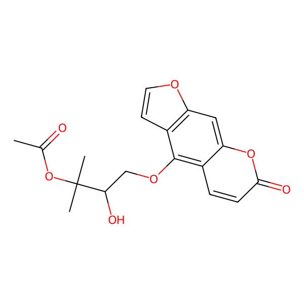 2D Structure of [(3R)-3-hydroxy-2-methyl-4-(7-oxofuro[3,2-g]chromen-4-yl)oxybutan-2-yl] acetate