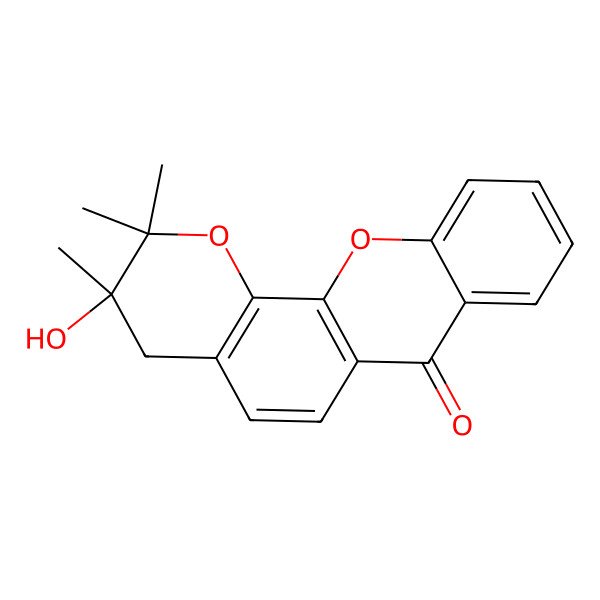 2D Structure of (3R)-3-hydroxy-2,2,3-trimethyl-4H-pyrano[3,2-c]xanthen-7-one