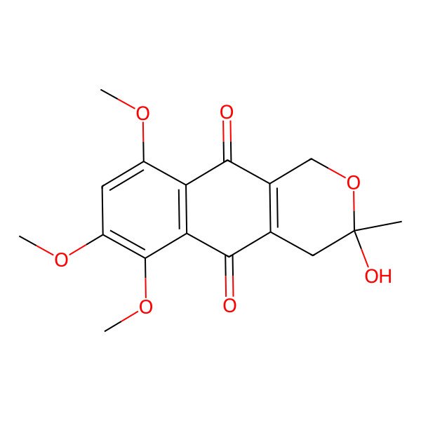 2D Structure of (3R)-3-hydroxy-6,7,9-trimethoxy-3-methyl-1,4-dihydrobenzo[g]isochromene-5,10-dione