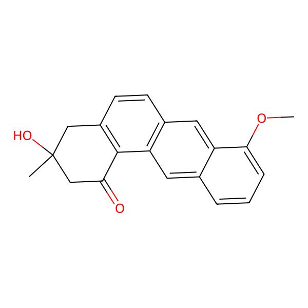 2D Structure of (3R)-3-hydroxy-8-methoxy-3-methyl-2,4-dihydrobenzo[a]anthracen-1-one