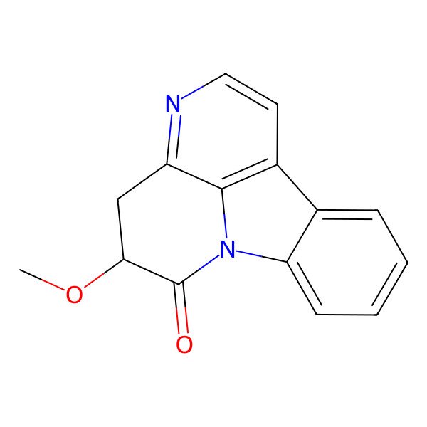 2D Structure of (3R)-3-methoxy-1,6-diazatetracyclo[7.6.1.05,16.010,15]hexadeca-5,7,9(16),10,12,14-hexaen-2-one