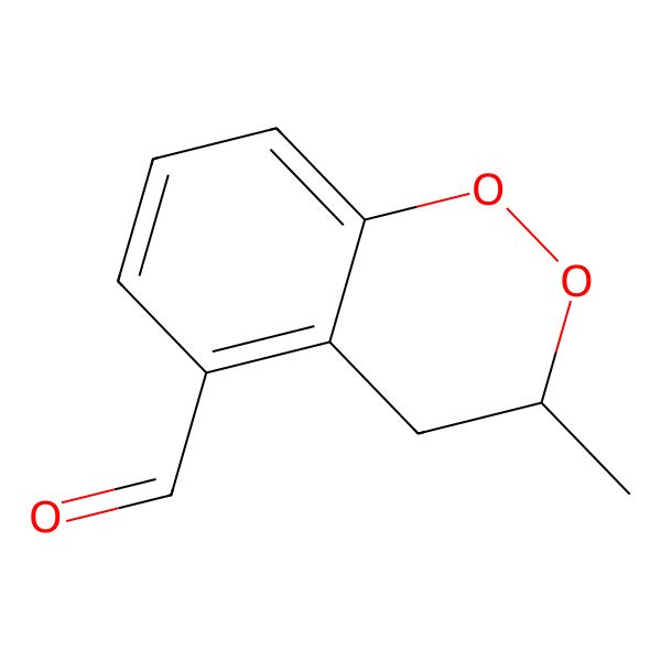2D Structure of (3R)-3-methyl-3,4-dihydro-1,2-benzodioxine-5-carbaldehyde