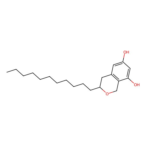 2D Structure of (3R)-3-undecyl-3,4-dihydro-1H-isochromene-6,8-diol