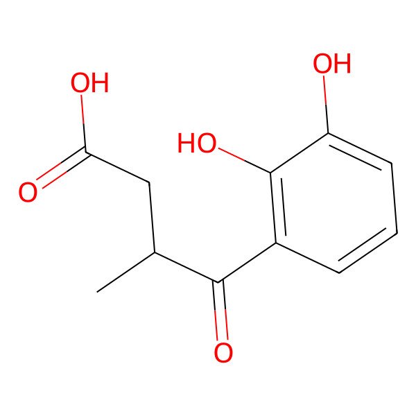 2D Structure of (3R)-4-(2,3-dihydroxyphenyl)-3-methyl-4-oxobutanoic acid