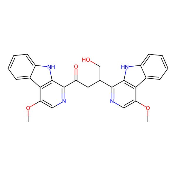 2D Structure of (3R)-4-hydroxy-1,3-bis(4-methoxy-9H-pyrido[3,4-b]indol-1-yl)butan-1-one