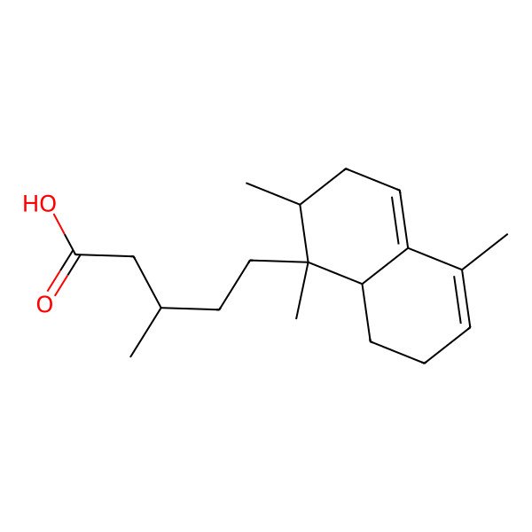 2D Structure of (3R)-5-[(1S,2R,8aR)-1,2,5-trimethyl-3,7,8,8a-tetrahydro-2H-naphthalen-1-yl]-3-methylpentanoic acid