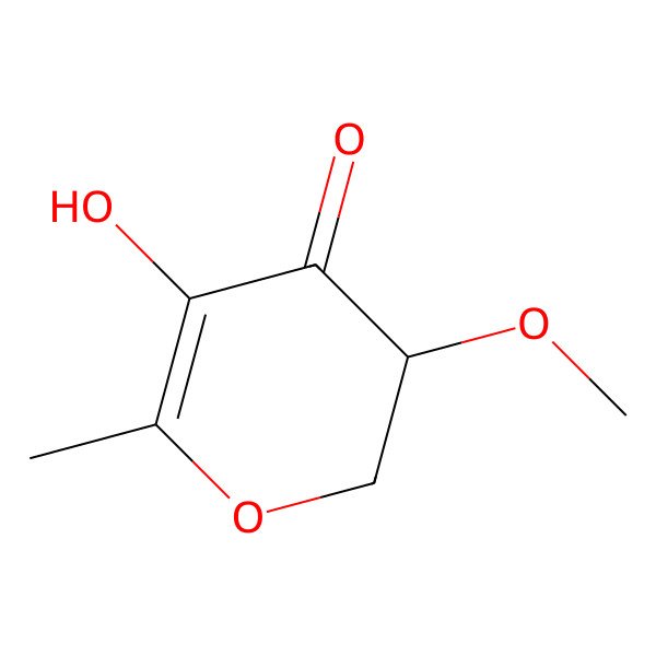 2D Structure of (3R)-5-hydroxy-3-methoxy-6-methyl-2,3-dihydropyran-4-one