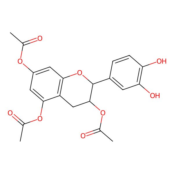 2D Structure of [(3R)-5,7-diacetyloxy-2-(3,4-dihydroxyphenyl)-3,4-dihydro-2H-chromen-3-yl] acetate