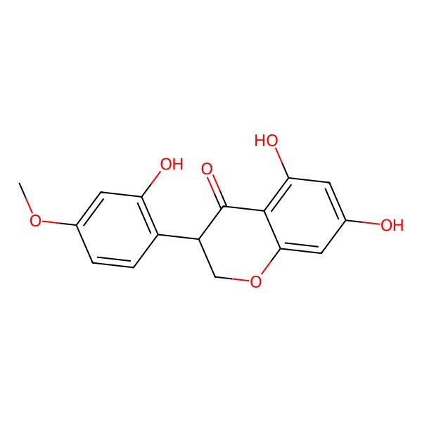 2D Structure of (3R)-5,7-dihydroxy-3-(2-hydroxy-4-methoxyphenyl)-2,3-dihydrochromen-4-one