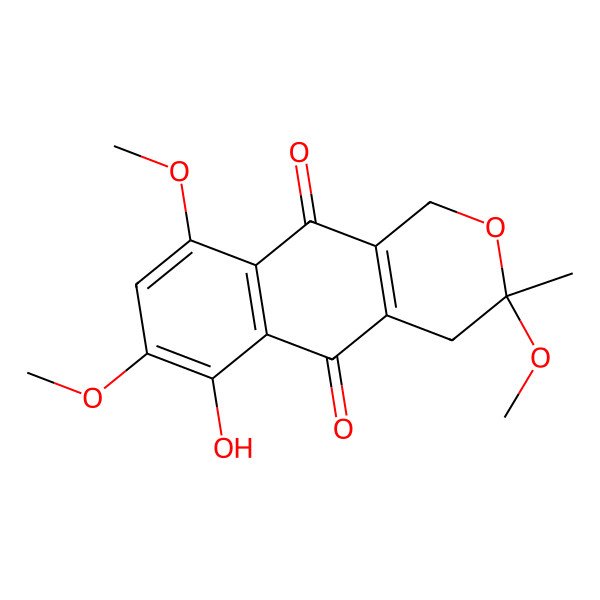 2D Structure of (3R)-6-hydroxy-3,7,9-trimethoxy-3-methyl-1,4-dihydrobenzo[g]isochromene-5,10-dione