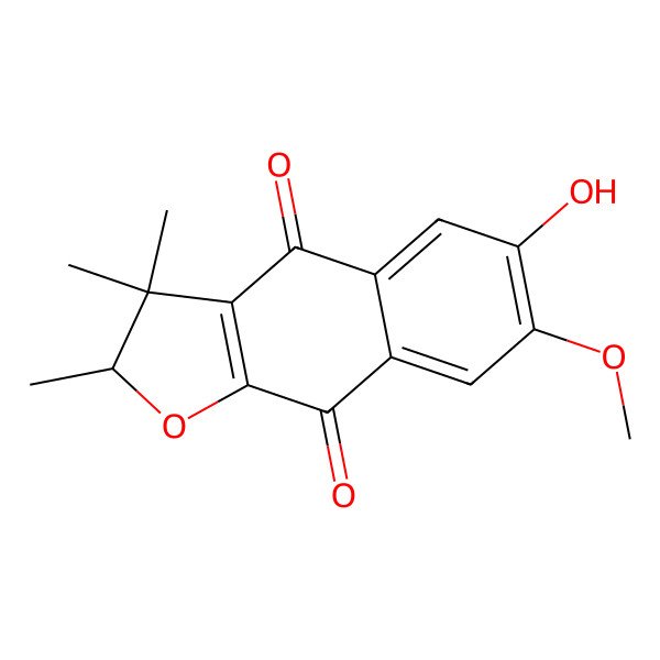 2D Structure of (3R)-6-hydroxy-7-methoxy-alpha-dunnione, (-)-