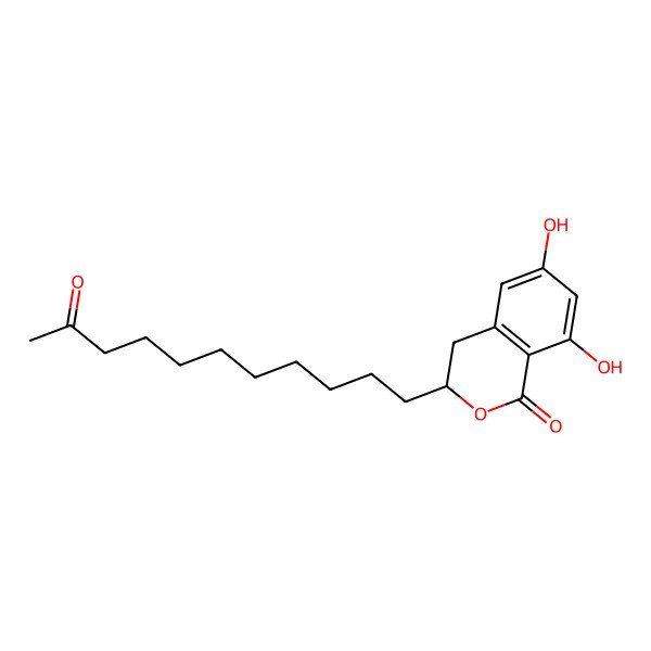 2D Structure of (3R)-6,8-dihydroxy-3-(10-oxoundecyl)-3,4-dihydroisochromen-1-one