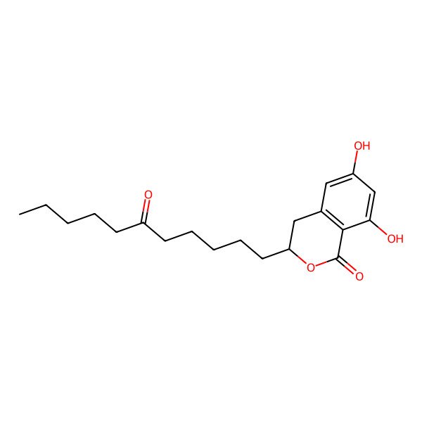 2D Structure of (3R)-6,8-dihydroxy-3-(6-oxoundecyl)-3,4-dihydroisochromen-1-one