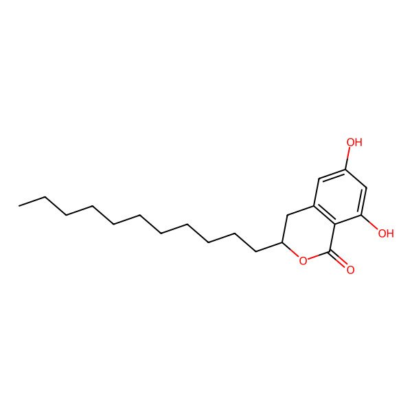 2D Structure of (3R)-6,8-dihydroxy-3-undecyl-3,4-dihydroisochromen-1-one