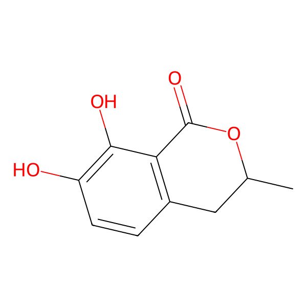 2D Structure of (3R)-7,8-dihydroxy-3-methyl-3,4-dihydroisochromen-1-one