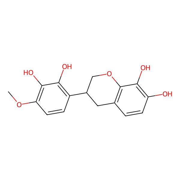2D Structure of (3R)-7,8,2',3'-Tetrahydroxy-4'-methoxyisoflavan