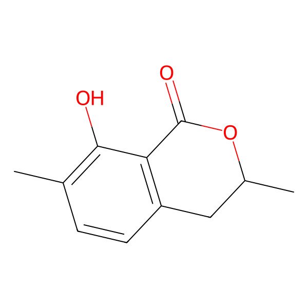2D Structure of (3R)-8-hydroxy-3,7-dimethyl-3,4-dihydroisochromen-1-one 2D Structure of (3R)-8-hydroxy-3,7-dimethyl-3,4-dihydroisochromen-1-one