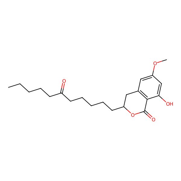 2D Structure of (3R)-8-hydroxy-6-methoxy-3-(6-oxoundecyl)-3,4-dihydroisochromen-1-one