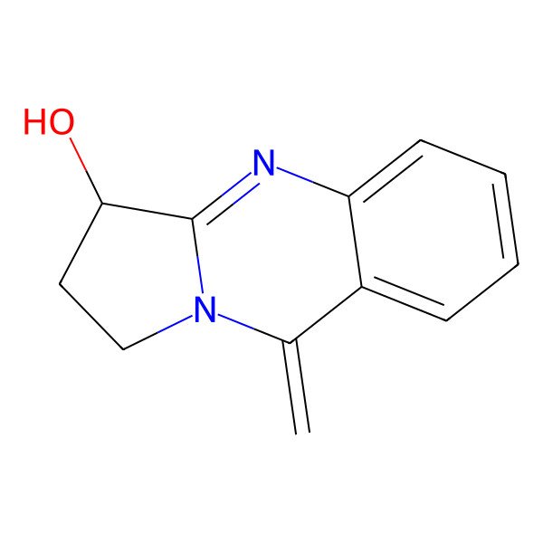 2D Structure of (3R)-9-methylidene-2,3-dihydro-1H-pyrrolo[2,1-b]quinazolin-3-ol