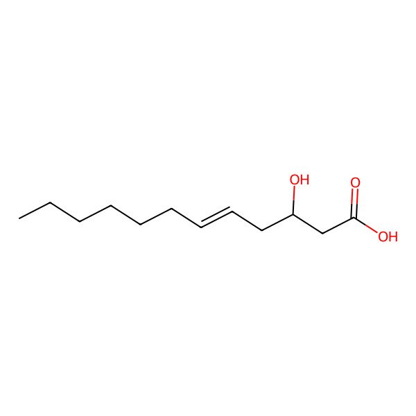 2D Structure of 3R-hydroxy-5Z-dodecenoic acid