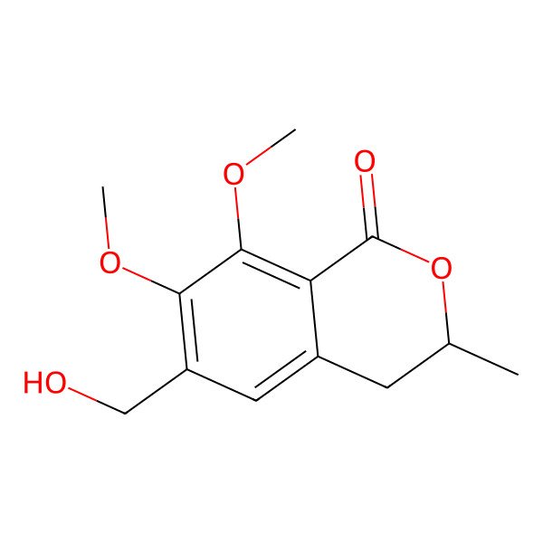 2D Structure of (3r)-Methyl-7,8-dimethoxy-6-(hydroxymethyl)dihydroisocoumarin