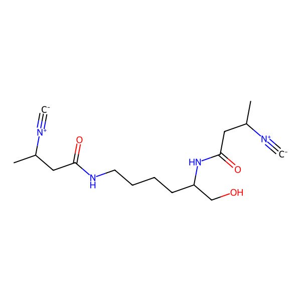 2D Structure of (3R)-N-[(5S)-6-hydroxy-5-[[(3R)-3-isocyanobutanoyl]amino]hexyl]-3-isocyanobutanamide