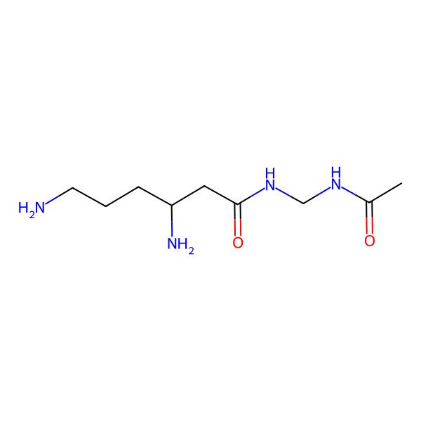 2D Structure of (3R)-N-(acetamidomethyl)-3,6-diaminohexanamide