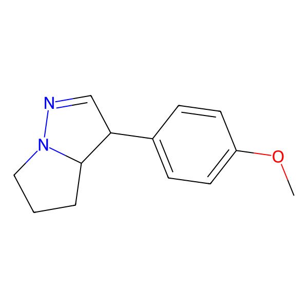 2D Structure of (3R,3aR)-3-(4-methoxyphenyl)-3a,4,5,6-tetrahydro-3H-pyrrolo[1,2-b]pyrazole