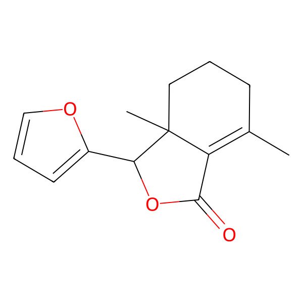 2D Structure of (3R,3aR)-3-(furan-2-yl)-3a,7-dimethyl-3,4,5,6-tetrahydro-2-benzofuran-1-one 2D Structure of (3R,3aR)-3-(furan-2-yl)-3a,7-dimethyl-3,4,5,6-tetrahydro-2-benzofuran-1-one