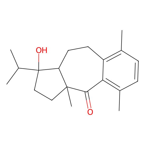 2D Structure of (3R,3aR,10aS)-3-hydroxy-6,9,10a-trimethyl-3-propan-2-yl-2,3a,4,5-tetrahydro-1H-benzo[f]azulen-10-one