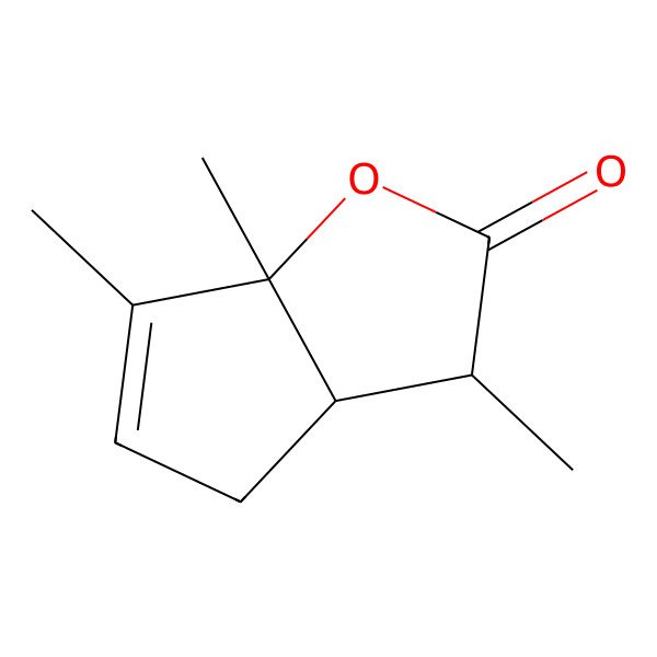 2D Structure of (3R,3aR,6aS)-3,6,6a-trimethyl-3a,4-dihydro-3H-cyclopenta[b]furan-2-one