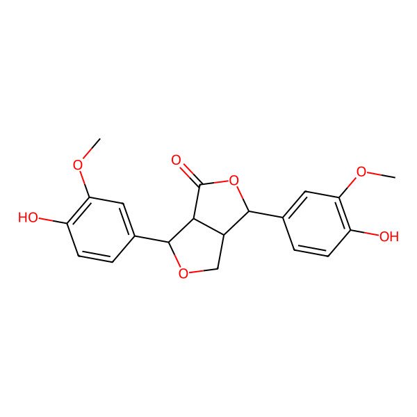 2D Structure of (3R,3aR,6R,6aS)-3,6-bis(4-hydroxy-3-methoxyphenyl)-3,3a,6,6a-tetrahydro-1H-furo[3,4-c]furan-4-one